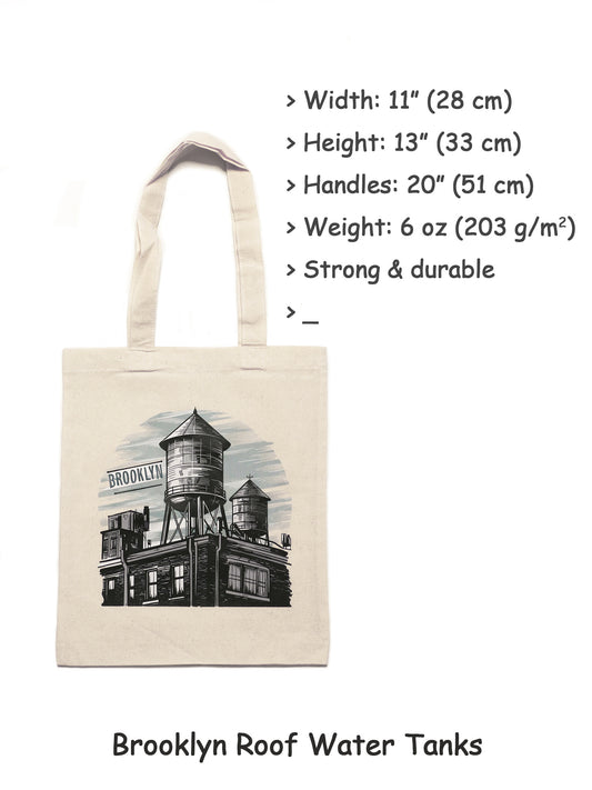 Brooklyn water tanks cotton canvas tote bag