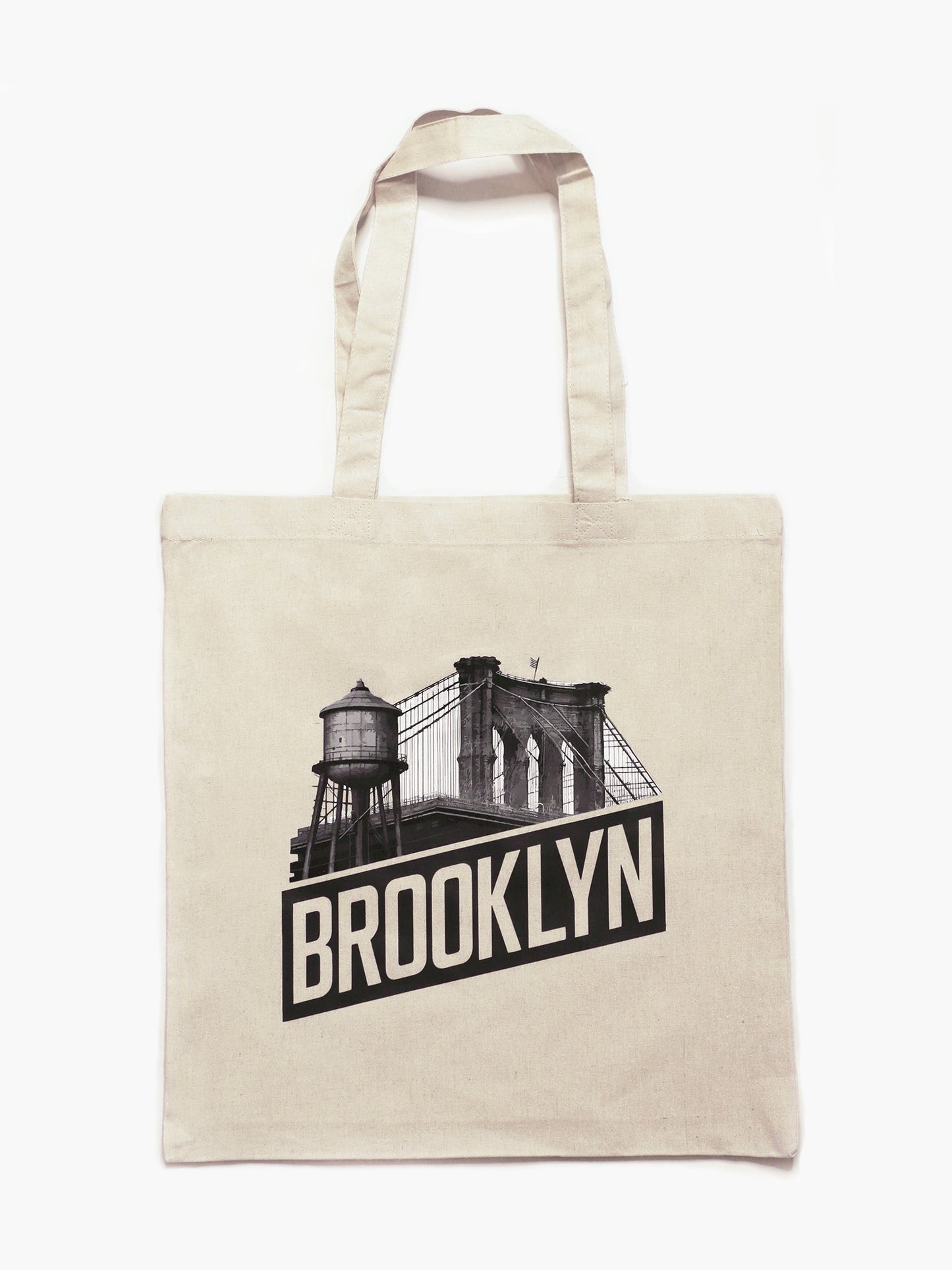 Brooklyn Bridge & water tank cotton canvas tote bag