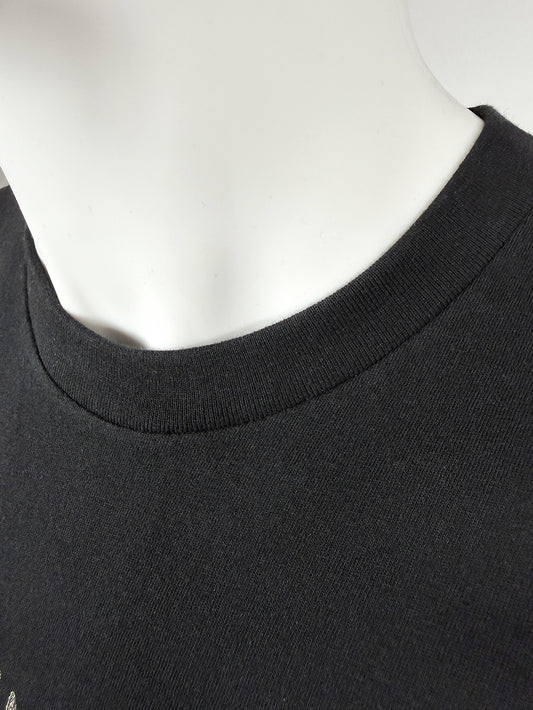 Black t-shirt with glitter printed head design