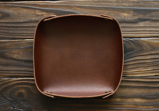 Leather valet catch all tray, desk organizer, home improvements