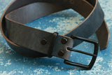 Casual leather belts with solid brass buckles 1 1/2" - gray