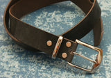 Casual leather belts with solid brass buckles 1 1/2" - gray