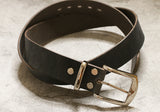 Casual leather belts with solid brass buckles 1 1/2" - gray