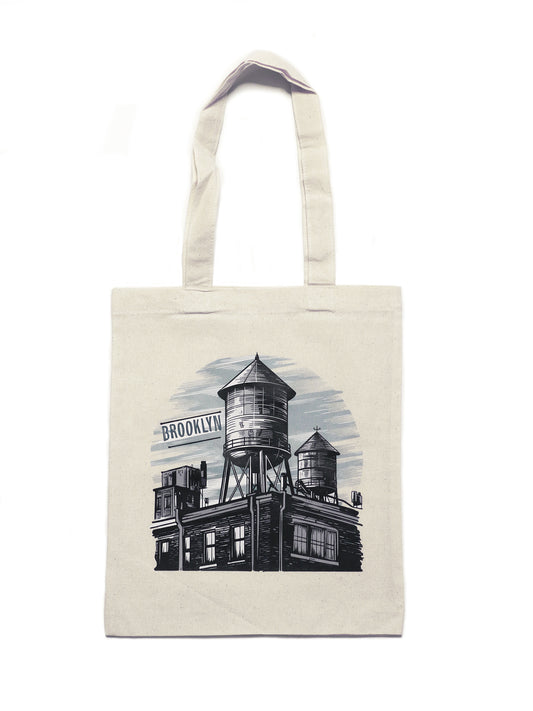 Brooklyn water tanks cotton canvas tote bag