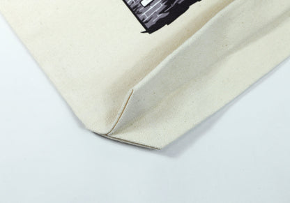 Brooklyn building cotton canvas tote bag