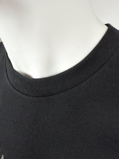 Black t-shirt with glitter printed head design  