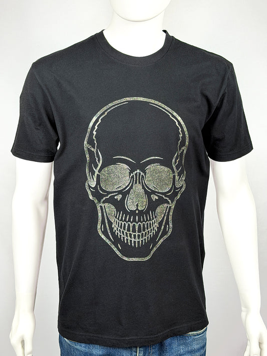 Cotton t-shirt glitter skull fashion print