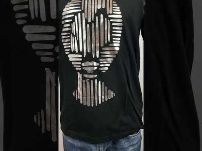 Unisex t-shirt Women Face with bright silver-foiled print