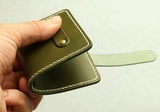 Leather condom case, condom holder with two pockets