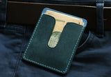 Leather credit card, cash, MetroCard holder with 3 pockets