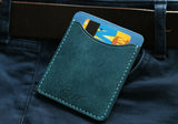 Leather credit card, cash, MetroCard holder with 3 pockets