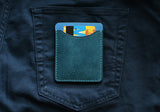 Leather credit card, cash, MetroCard holder with 3 pockets