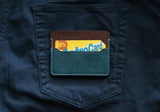 Leather card holder fits into pocket