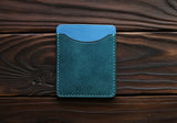 Leather credit card, cash, MetroCard holder with 3 pockets