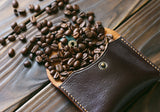 Leather coffee bean holder