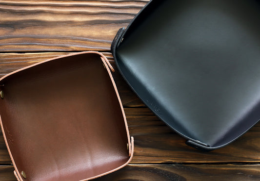 Leather valet catch all tray, desk organizer, home improvements